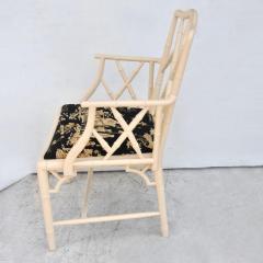 Midcentury Chinese Chippendale Cockpen Faux Bamboo Cane Desk Chair - 2790437