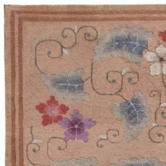 Midcentury Chinese Handmade Wool Rug in Light Brown Red Purple Red and Ivory - 2452672