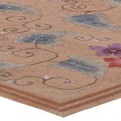 Midcentury Chinese Handmade Wool Rug in Light Brown Red Purple Red and Ivory - 2452673