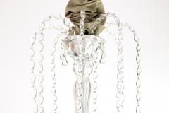 Midcentury Clear Venetian Glass Waterfall Chandelier Italian Circa 1950  - 2753550