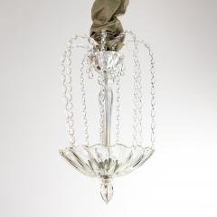 Midcentury Clear Venetian Glass Waterfall Chandelier Italian Circa 1950  - 2753553