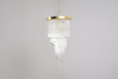 Midcentury Cut Glass Pendant Chandelier - 3088957