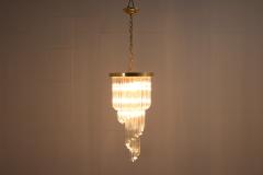 Midcentury Cut Glass Pendant Chandelier - 3088958