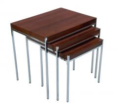 Midcentury Danish Modern Rosewood and Chrome Nesting Tables or Side Tables - 2984933