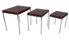Midcentury Danish Modern Rosewood and Chrome Nesting Tables or Side Tables - 2984963
