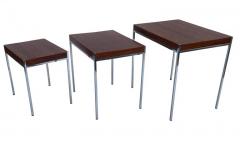 Midcentury Danish Modern Rosewood and Chrome Nesting Tables or Side Tables - 2984967