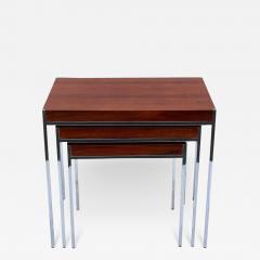 Midcentury Danish Modern Rosewood and Chrome Nesting Tables or Side Tables - 2985461