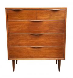 Midcentury Danish Modern Tall Chest of Drawers or Dresser in Walnut - 3126501