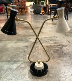 Midcentury Double Arms in Brass Table Lamp Italy 1950s - 723621