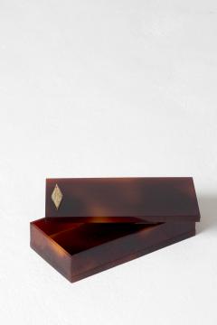 Midcentury Faux Tortoiseshell Lucite Box - 1497415