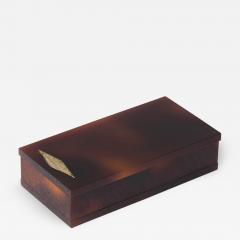 Midcentury Faux Tortoiseshell Lucite Box - 1499048