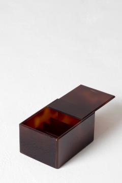 Midcentury Faux Tortoiseshell Lucite Cards Box - 1497475