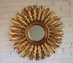 Midcentury French Double Layer Sunburst Mirror With Original Mirror Glass - 837448