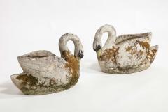 Midcentury French Pair of Concrete Swan Planters - 3535330