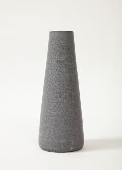Midcentury Grey and Black Cylindrical Lava Glazed Vase - 3088016
