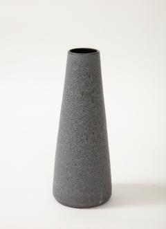Midcentury Grey and Black Cylindrical Lava Glazed Vase - 3088017