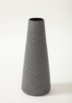 Midcentury Grey and Black Cylindrical Lava Glazed Vase - 3088019