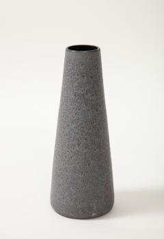 Midcentury Grey and Black Cylindrical Lava Glazed Vase - 3088020