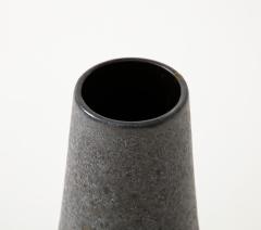 Midcentury Grey and Black Cylindrical Lava Glazed Vase - 3088024