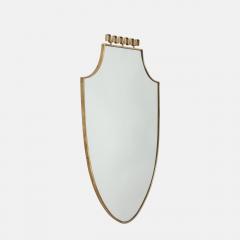 Midcentury Italian Brass Shield Shaped Mirror - 4270735