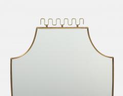Midcentury Italian Brass Shield Shaped Mirror - 4270738