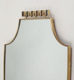 Midcentury Italian Brass Shield Shaped Mirror - 4270740