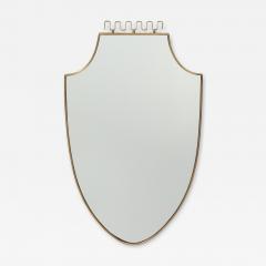 Midcentury Italian Brass Shield Shaped Mirror - 4277222