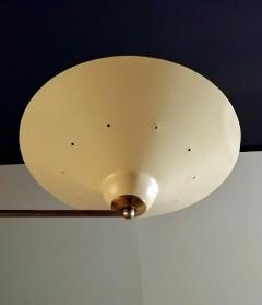 Midcentury Italian Brass and Lacquered Metal Chandelier with Two Articulate Arms - 936074