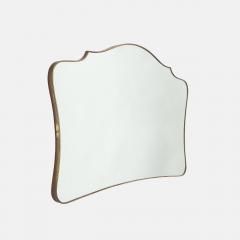Midcentury Italian Grand Scale Horizontal Shaped Brass Overmantel Mirror  - 4270972
