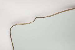 Midcentury Italian Grand Scale Horizontal Shaped Brass Overmantel Mirror  - 4270974