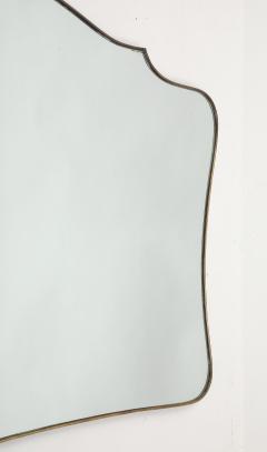 Midcentury Italian Grand Scale Horizontal Shaped Brass Overmantel Mirror  - 4270977