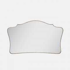 Midcentury Italian Grand Scale Horizontal Shaped Brass Overmantel Mirror  - 4277234