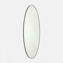 Midcentury Italian Grand Scale Oval Brass Mirror  - 4341532