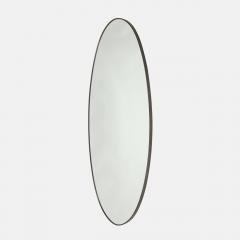 Midcentury Italian Grand Scale Oval Brass Mirror  - 4341533