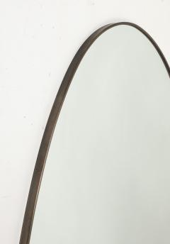 Midcentury Italian Grand Scale Oval Brass Mirror  - 4341535