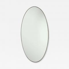 Midcentury Italian Grand Scale Oval Brass Mirror  - 4344807