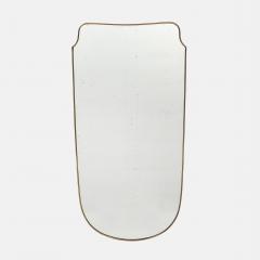 Midcentury Italian Grand Scale Shield Shaped Brass Mirror  - 4341539