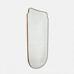 Midcentury Italian Grand Scale Shield Shaped Brass Mirror  - 4341540