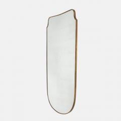 Midcentury Italian Grand Scale Shield Shaped Brass Mirror  - 4341541