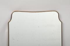Midcentury Italian Grand Scale Shield Shaped Brass Mirror  - 4341542