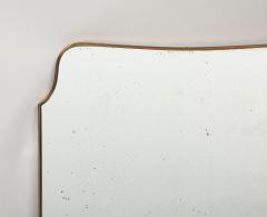 Midcentury Italian Grand Scale Shield Shaped Brass Mirror  - 4341543
