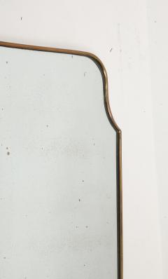 Midcentury Italian Grand Scale Shield Shaped Brass Mirror  - 4341546