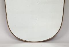 Midcentury Italian Grand Scale Shield Shaped Brass Mirror  - 4341547