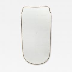Midcentury Italian Grand Scale Shield Shaped Brass Mirror  - 4344808