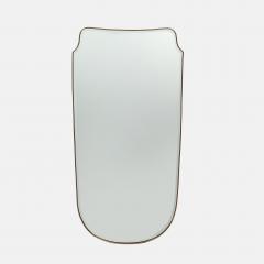 Midcentury Italian Grand Scale Shield Shaped Brass Mirror - 4341549