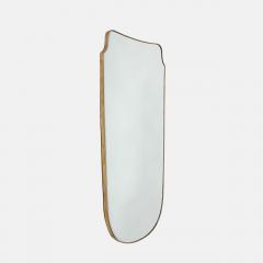 Midcentury Italian Grand Scale Shield Shaped Brass Mirror - 4341550