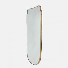 Midcentury Italian Grand Scale Shield Shaped Brass Mirror - 4341551