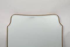 Midcentury Italian Grand Scale Shield Shaped Brass Mirror - 4341552