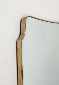 Midcentury Italian Grand Scale Shield Shaped Brass Mirror - 4341553