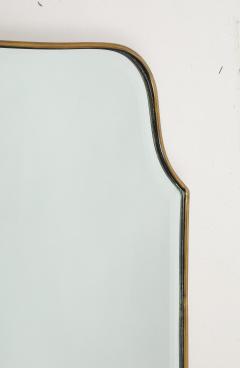 Midcentury Italian Grand Scale Shield Shaped Brass Mirror - 4341554